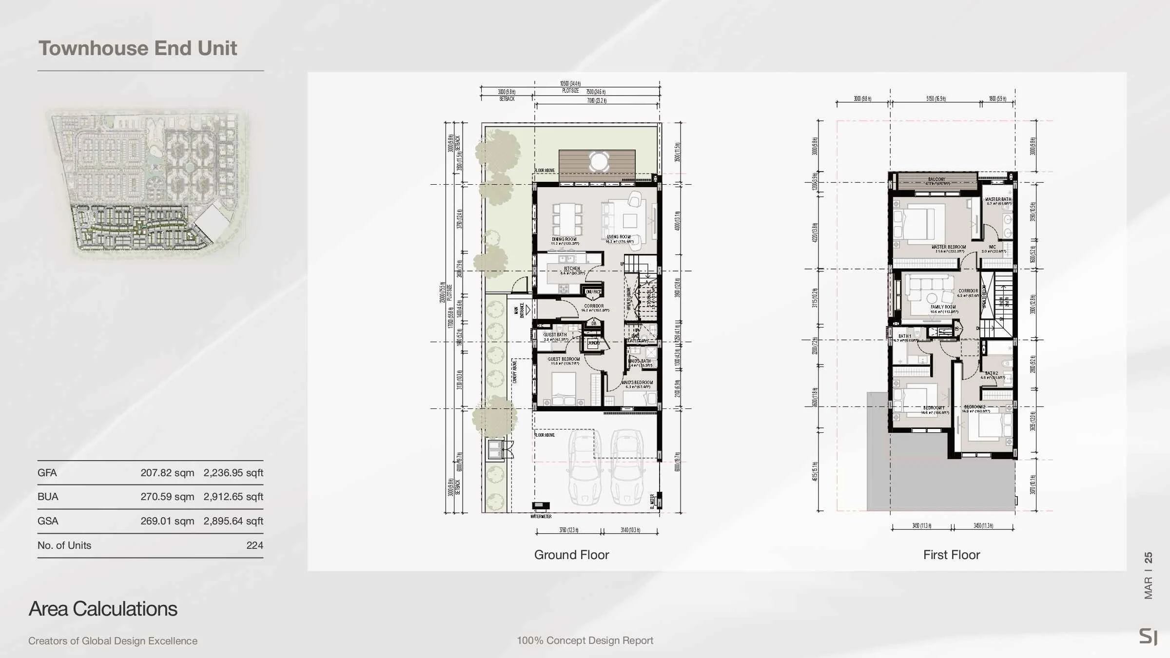 3-4 Bedroom Townhouse Floor Plan